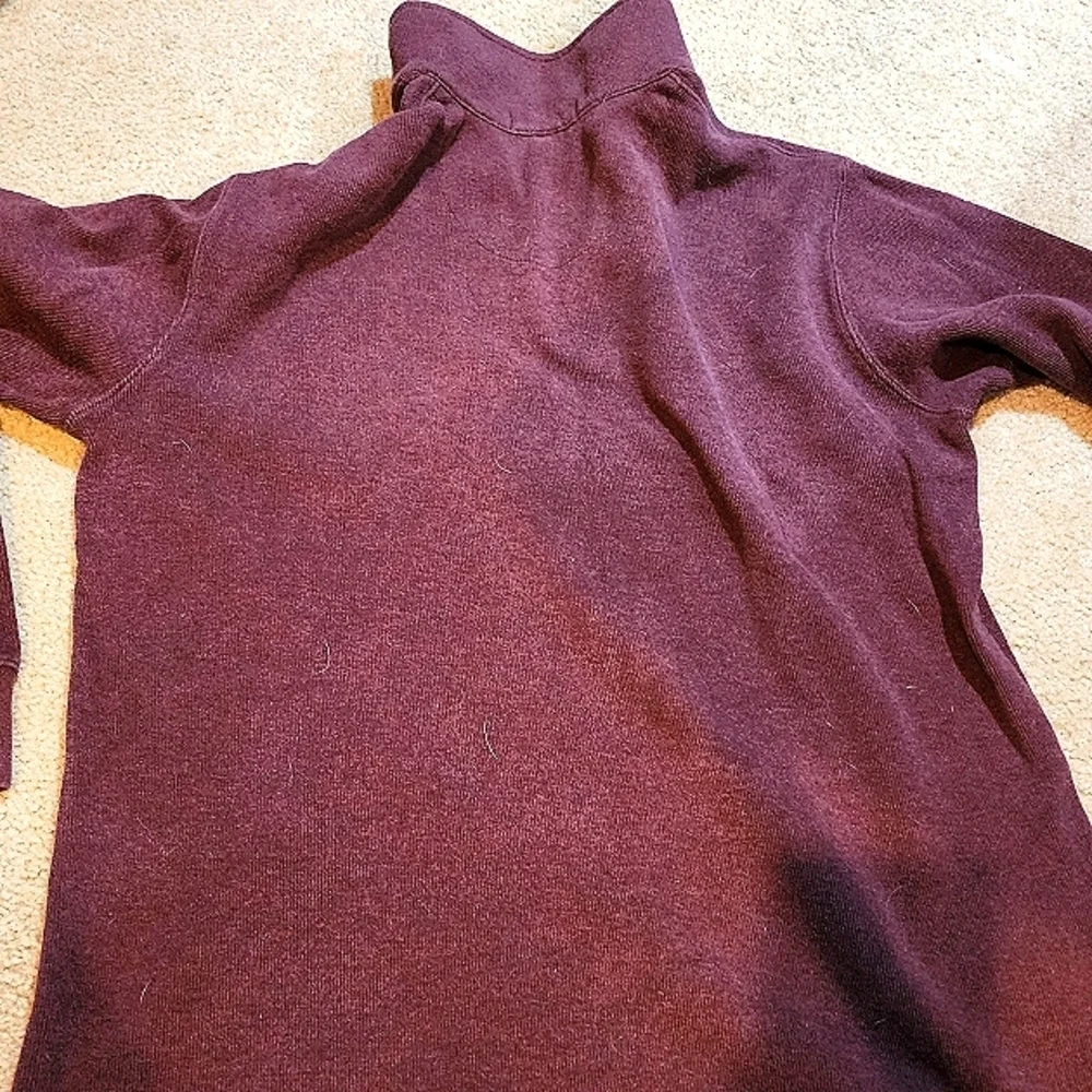 EUC Lands' End Elbow Patch Pullover 1/4 Zip L/S Sweater